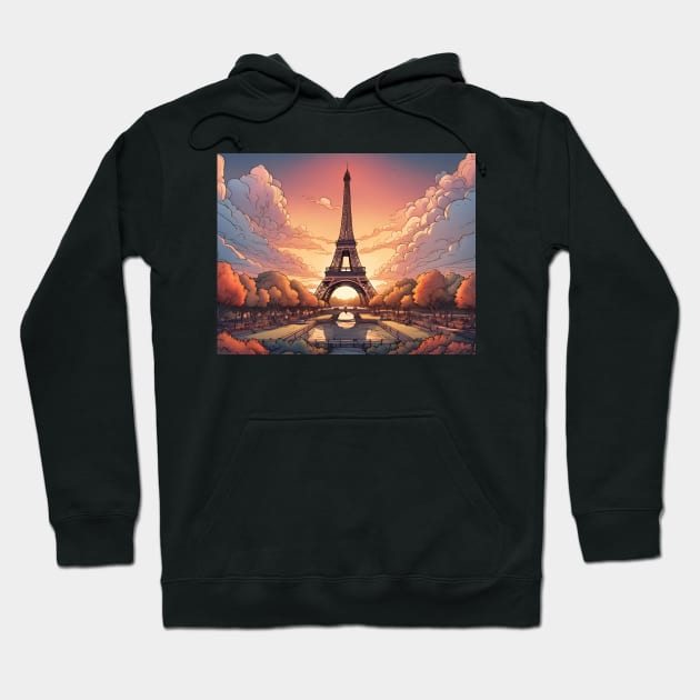 Eiffel Tower at sunset Hoodie by LM Designs by DS